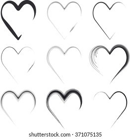 Set of hearts
