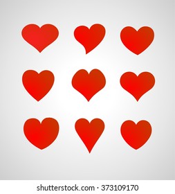Set of hearts