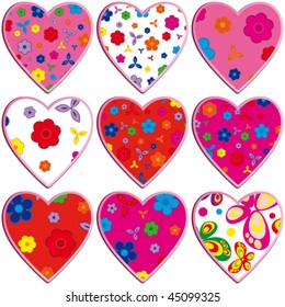 Set of hearts