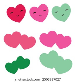 set of Hearts cartoon vector illustration, love, valentine, Heart vector, Art, Eps