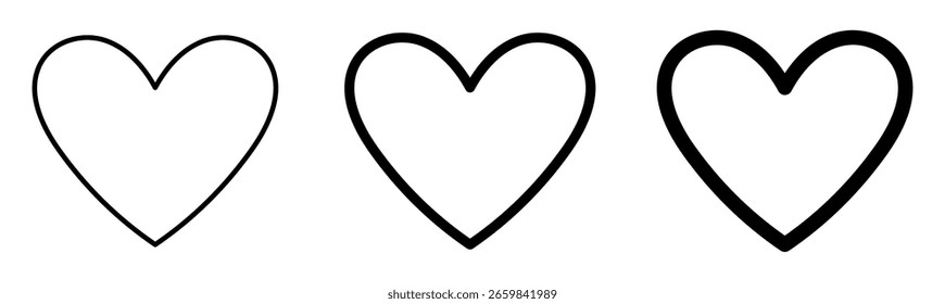 Set Corazones colección con fondo blanco