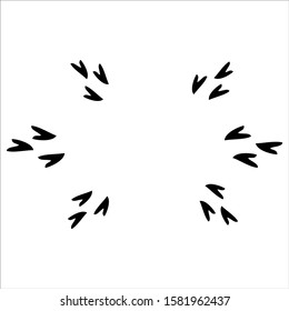Set of hearts combined in frame. Black on white background.  