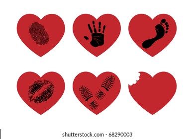 Set of hearts. Concept - the symbols on a white background.
