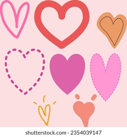 Set of  hearts so cute four your design 
