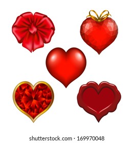Set of hearts for design invitation, greeting card, web. Valentine's day vector. Illustration EPS10.