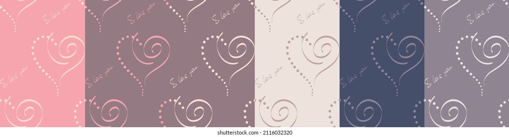 Set of hearts. Different design options.
