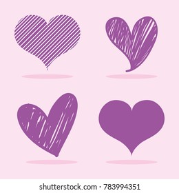set hearts with different shapes design