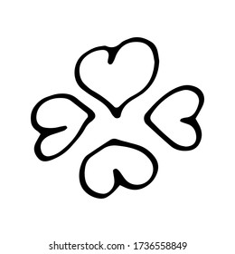 Set hearts in doodle style - Life,Gets,Better,Together.Hand written pride, love. Gay parade slogan. Copy space. LGBT rights symbol. Isolated. Vector hand drawn illustration.Print for stickers