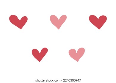 Un conjunto de corazones dibujados a mano. ilustración vectorial