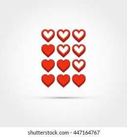 Set of hearts -game element icons