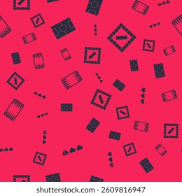 Set Hearts for game, Hockey table, Backgammon board and Board on seamless pattern. Vector