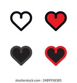 Set Hearts graphic, Line Icons. Illustration vector
