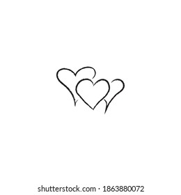 Set of Hearts group collection vector hand made