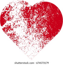 Set of Hearts . Grunge stamps collection.love Shapes for your design.Distressed symbols. Textured Valentine's Day signs.Vector illustration