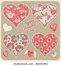 Set with hearts. Happy Valentine's Day!