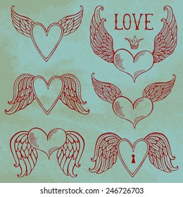 Set with hearts. Happy Valentine's Day!