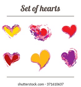 Set hearts. A heart. The 14th of February. Valentine`s Day