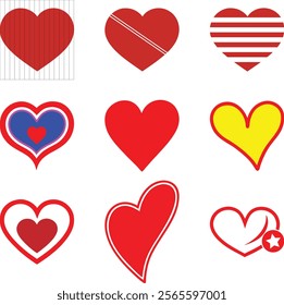 Set of hearts icon vector illustration. Best use for valentines day design.