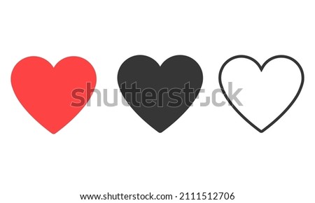  set of hearts icon. vector illustration