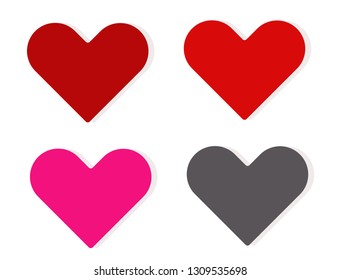 Set of hearts icons