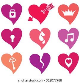 Set hearts icons.
