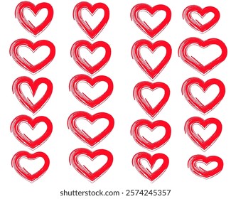 Set of hearts icons in different shape.Valentines day icon collection