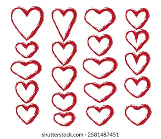 Set of hearts icons in different shape.Valentines day icon collection