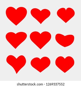 Set of hearts icons. Stock vector illustration. EPS10