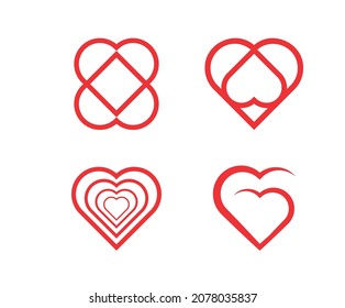 Set of hearts icons. Stock vector illustration