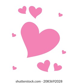 Set of hearts icons. Vector illustration. Trendy heart icon in flat style.