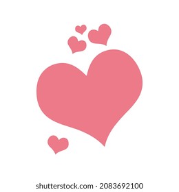 Set of hearts icons. Vector illustration. Trendy heart icon in flat style.