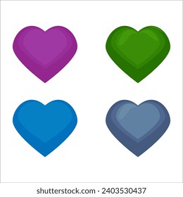 Set hearts icons. Vector illustration