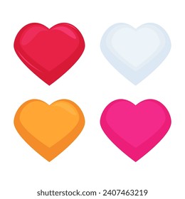 Set hearts icons. Vector illustration