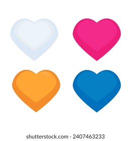 Set hearts icons. Vector illustration