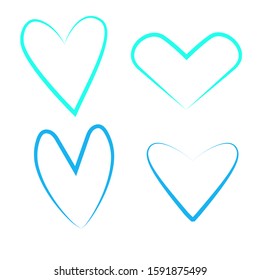 A set of hearts isolated on a white background