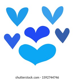 A set of hearts isolated on a white background. heart