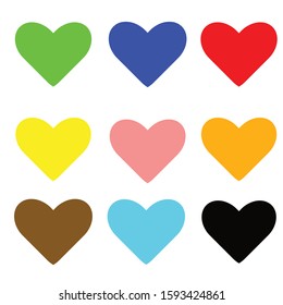 Set of hearts isolated on white background EPS Vector