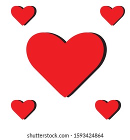 Set of hearts isolated on white background EPS Vector
