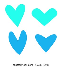 A set of hearts isolated on a white background. heart