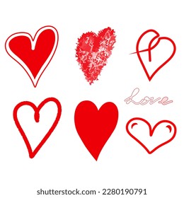  Set of Hearts isolated on a white background