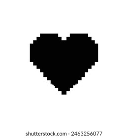 Set of hearts love on a white background. Old Vector illustration in flat style.
