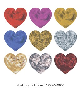 Set of hearts on white background. Isolated hearts.Items for decoration for the holidays.