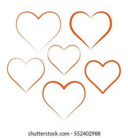 set of hearts on a white background, vector illustration