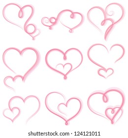 Set of  hearts on white background.Vector