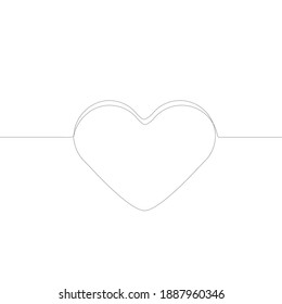 Set of Hearts . One line Shapes for your design.  Valentine's Day signs. Vector illustration.