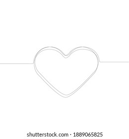 Set of Hearts . One line Shapes for your design.  Valentine's Day signs. Vector illustration.