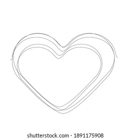 Satz Herz . Eine Linie Formen für Ihr Design.  Valentinstag Schilder. Vektorgrafik.