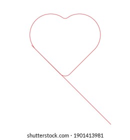 Set of Hearts . One line Shapes for your design.  Valentine's Day signs. Vector illustration.