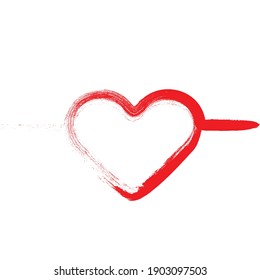 Set of Hearts . One line Shapes for your design.  Valentine's Day signs. Vector illustration.