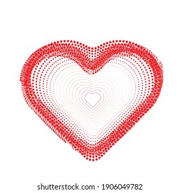 Set of Hearts . One line Shapes for your design.  Valentine's Day signs. Vector illustration.